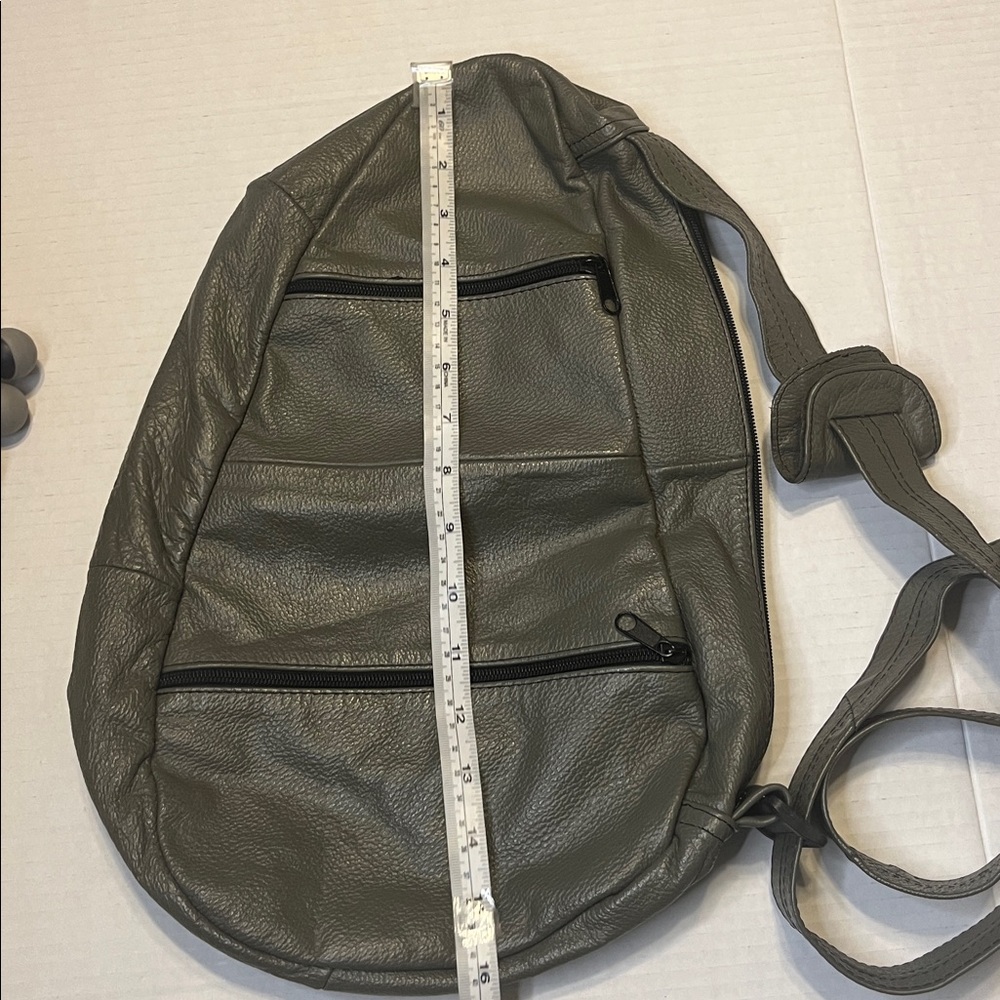 Source Unknown Olive Leather Backpack - image 4